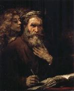 REMBRANDT Harmenszoon van Rijn The Evangelist Matthew Inspired by the Angel France oil painting artist